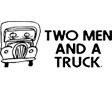 Logo featuring two men and a truck design.